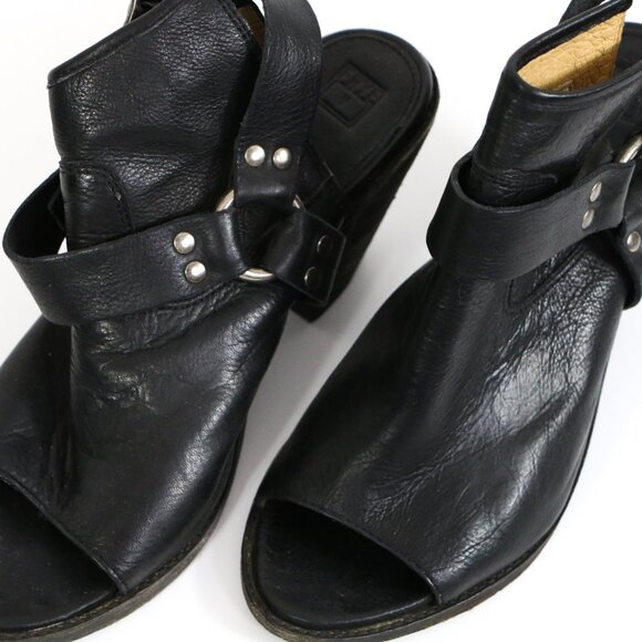 *Frye Black Izzy Harness Sling Back Bootie - Picture 4 of 8